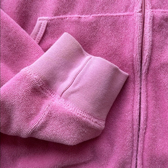 Vintage Juicy Couture Pink Terry Tracksuit y2k P&G Jacket Capri M XL Set Rare - Picture 10 of 17